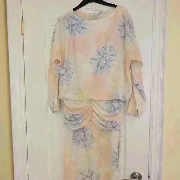 Edie johne 80s floral pink and blue  dress size small - Picture 1 of 13
